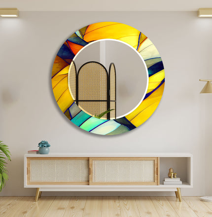 Stained Yellow Wall Mirror