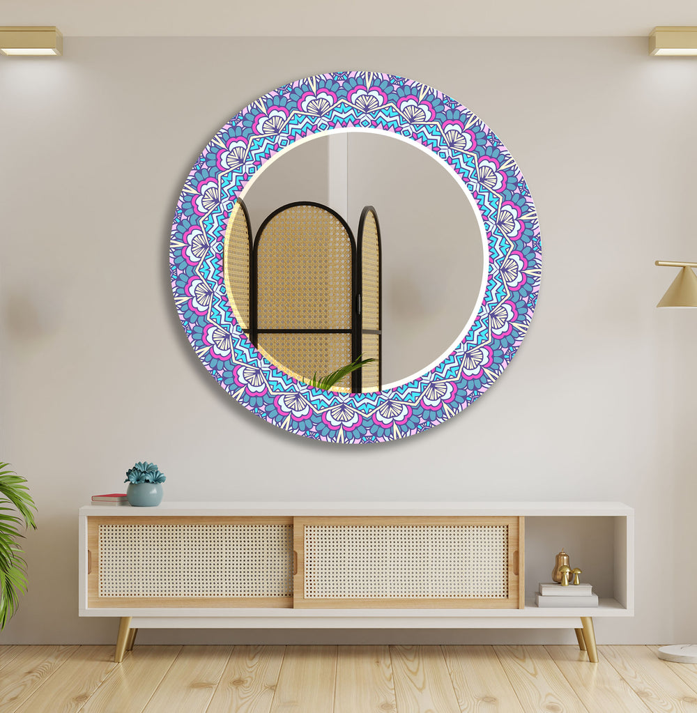 Ethnic Colored Mandala Wall Mirror Red Mirror
