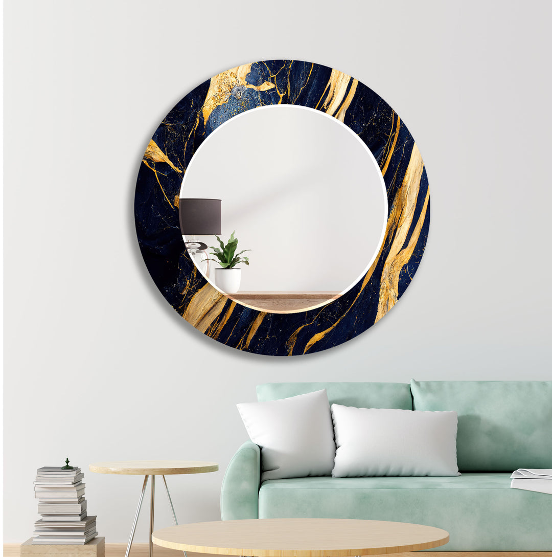 Marble Navy Blue & Gold Wall Mirror large floor mirror
