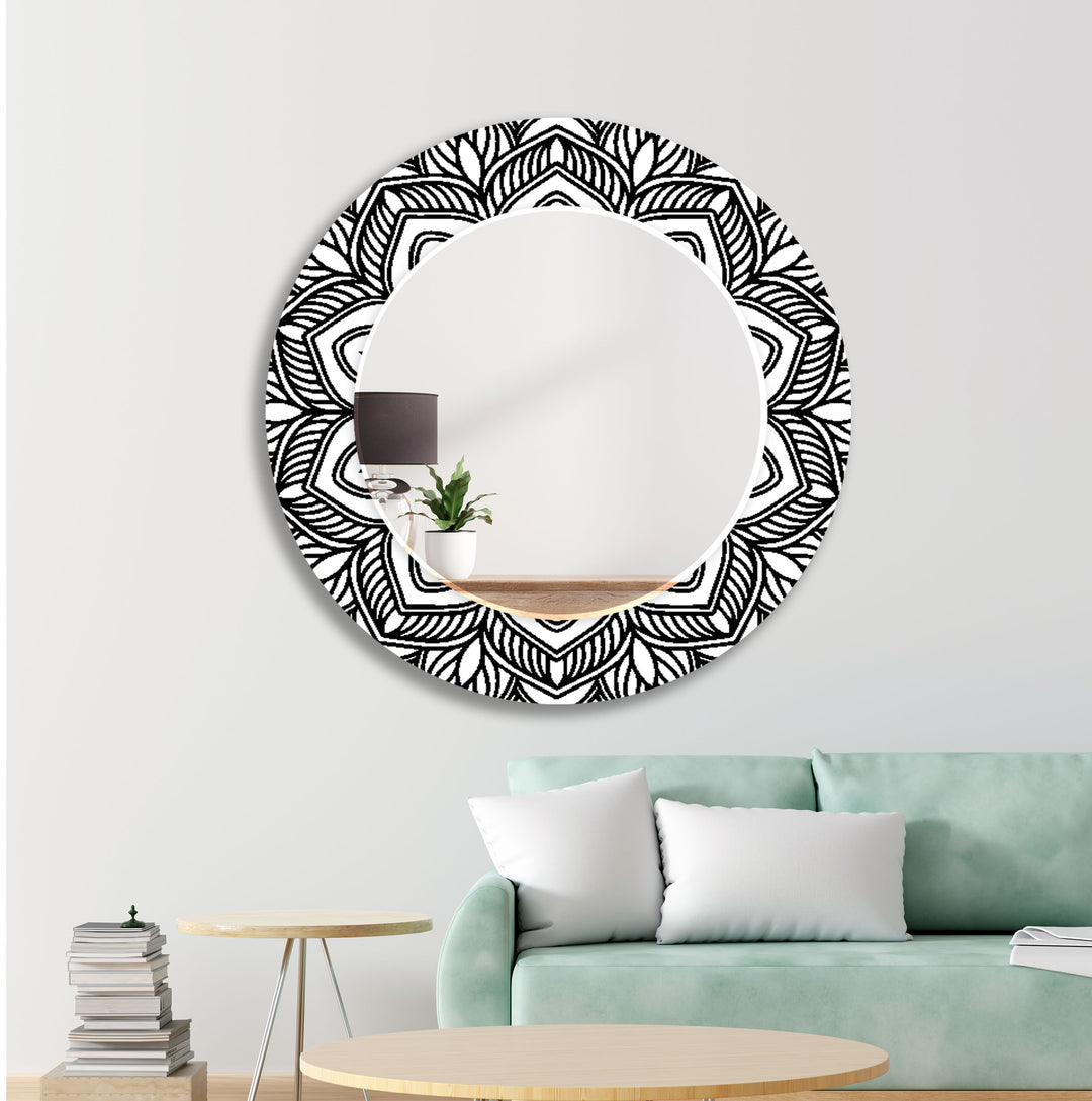 Abstract with Gold Details Wall Mirror Square Wall Mirror