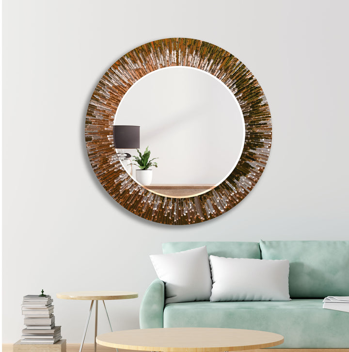 Orange & Brown Abstract Wall Mirror Huge Mirror
