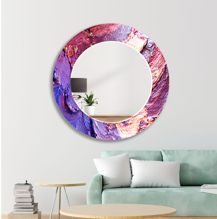 Purple and Red Stained Wall Mirror backlit mirror
