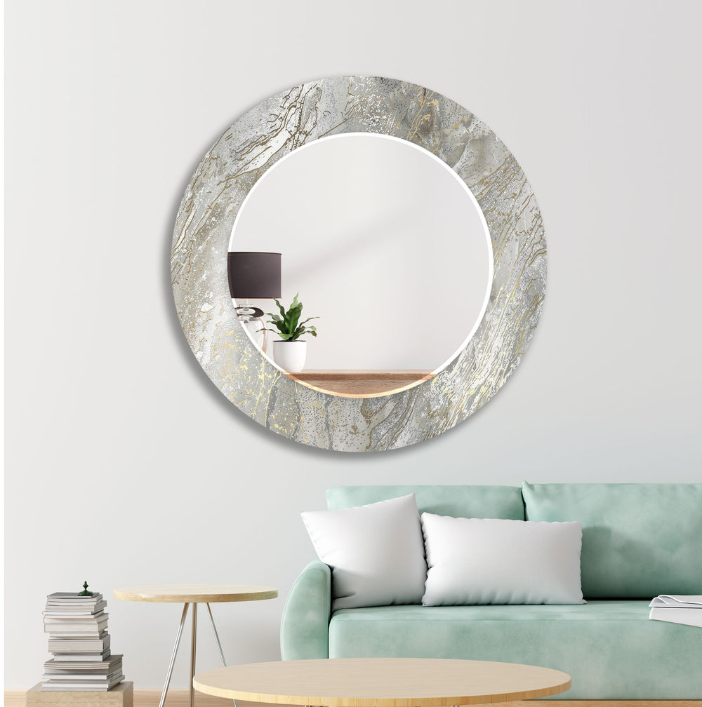 Silver Abstract Wall Mirror Blue Wall Mirror
