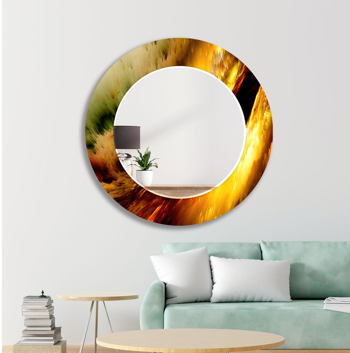 Gold & Orange Abstract Wall Mirror full body mirror
