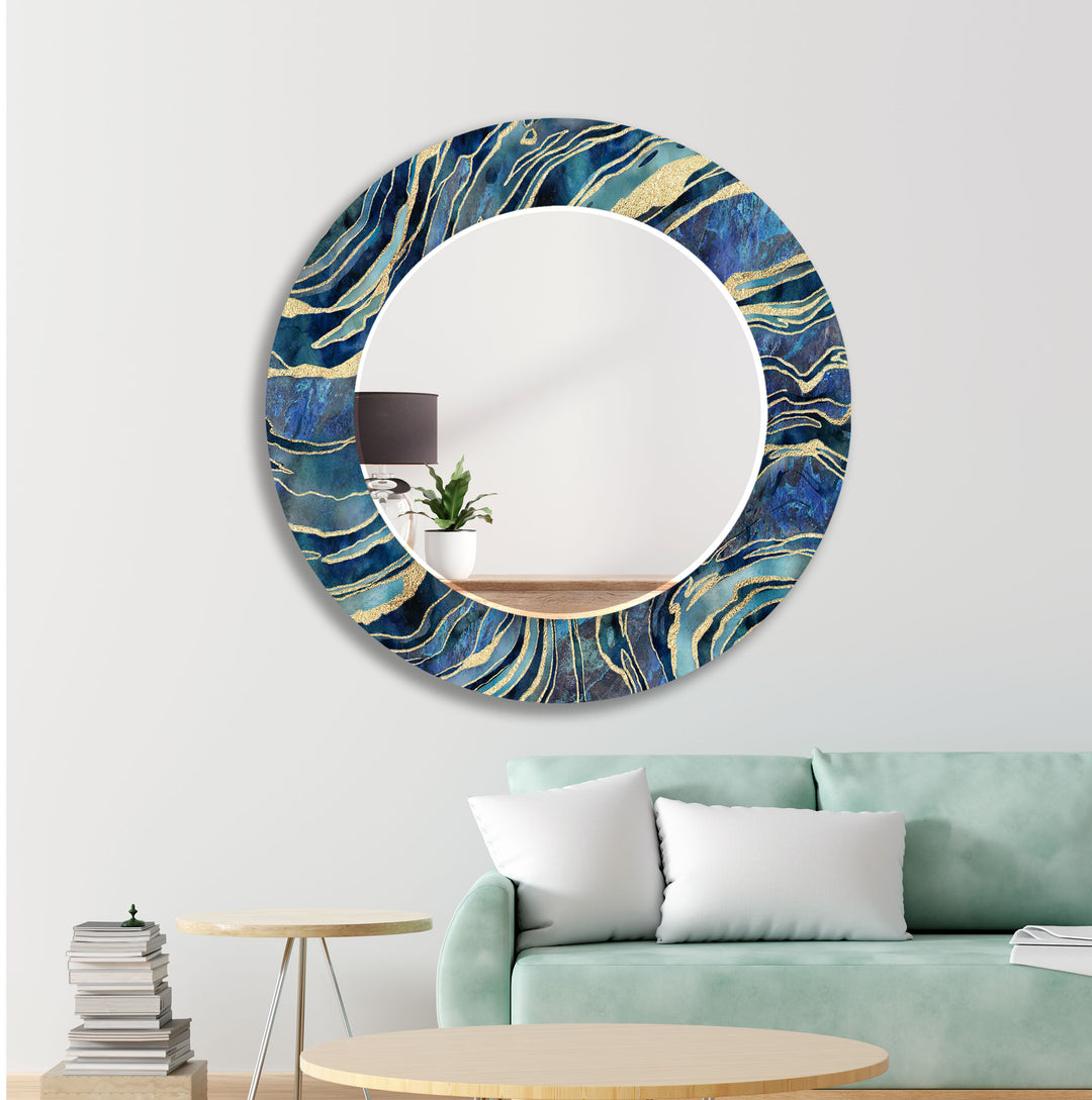 Dark Blue Modern Mirror