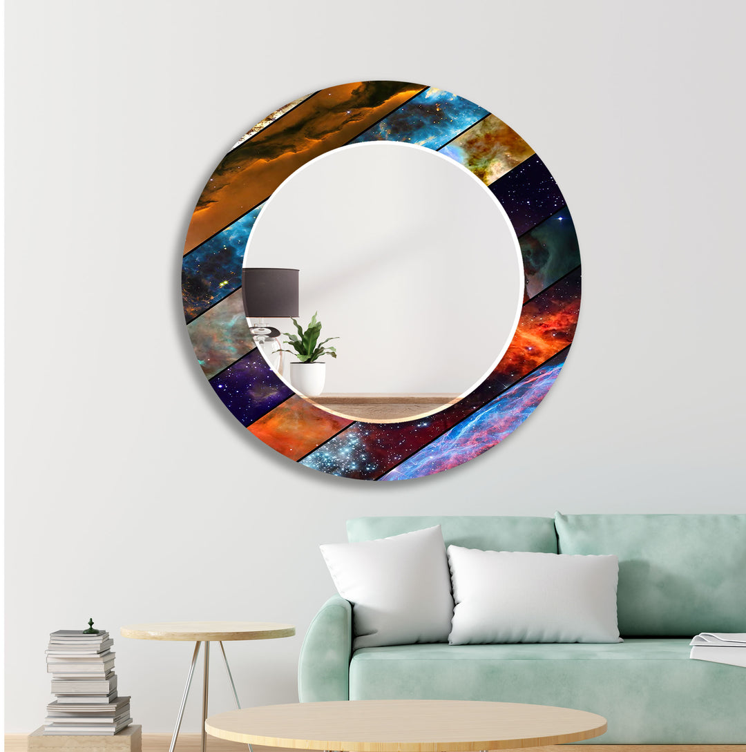 Colored Space Wall Mirrors Living Room Wall Mirror
