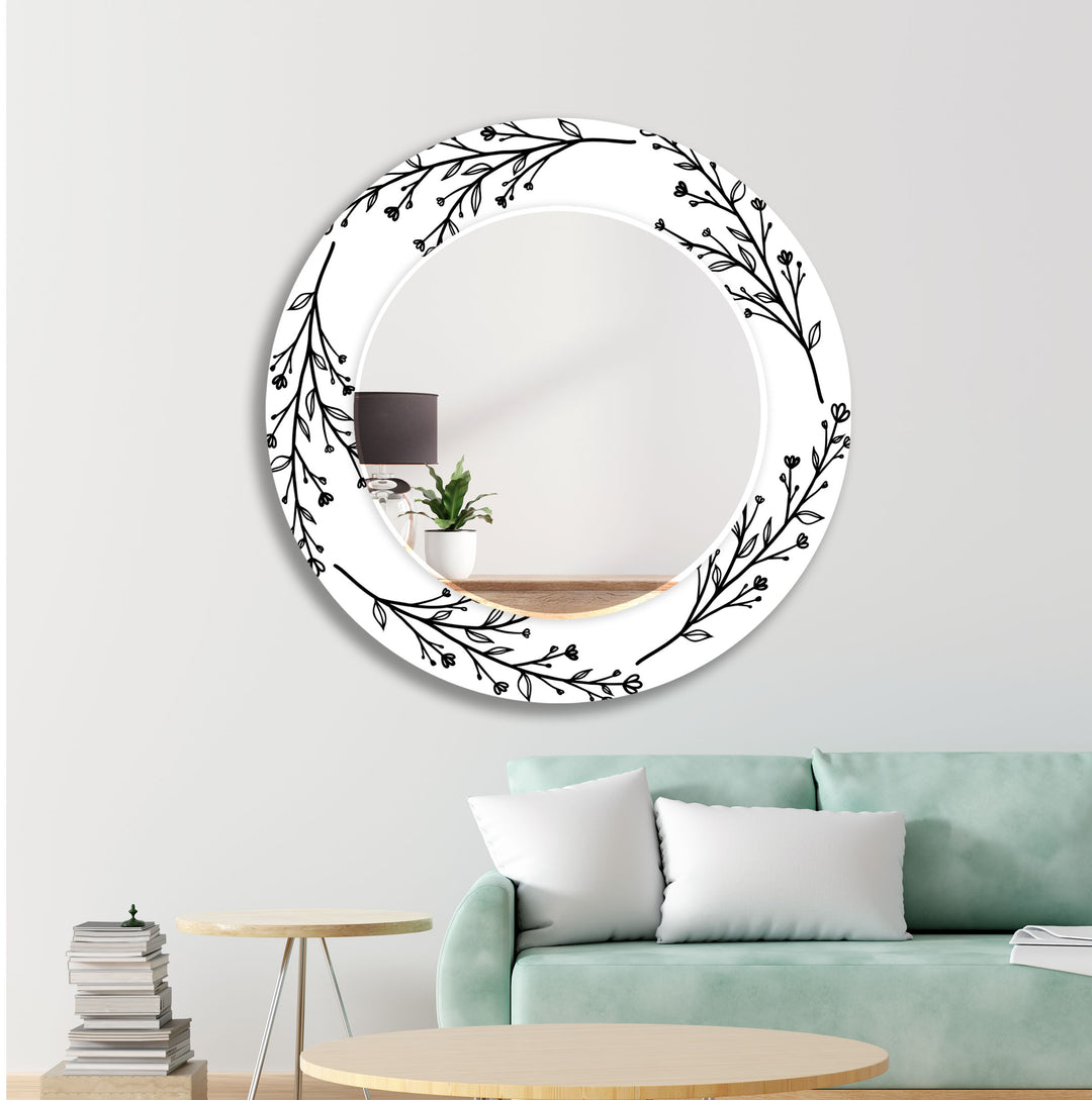 Cartoon Flower Branches Wall Mirror Long Wall Mirror
