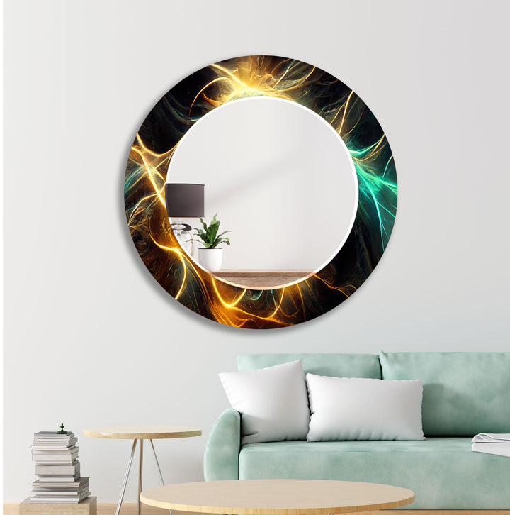 Abstract Electric Lines Wall Mirror Small Wall Mirror
