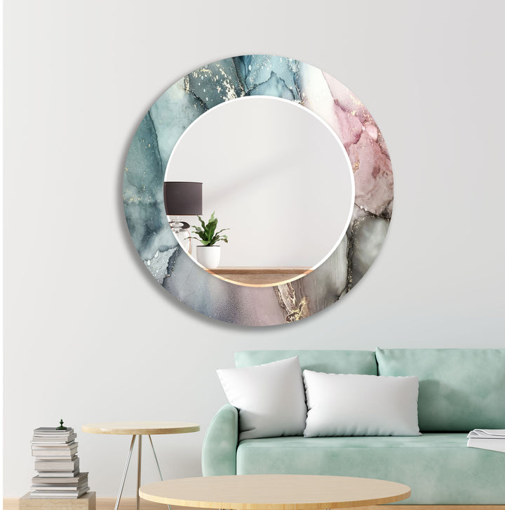 Gray White Abstract Wall Mirror Long Wall Mirror
