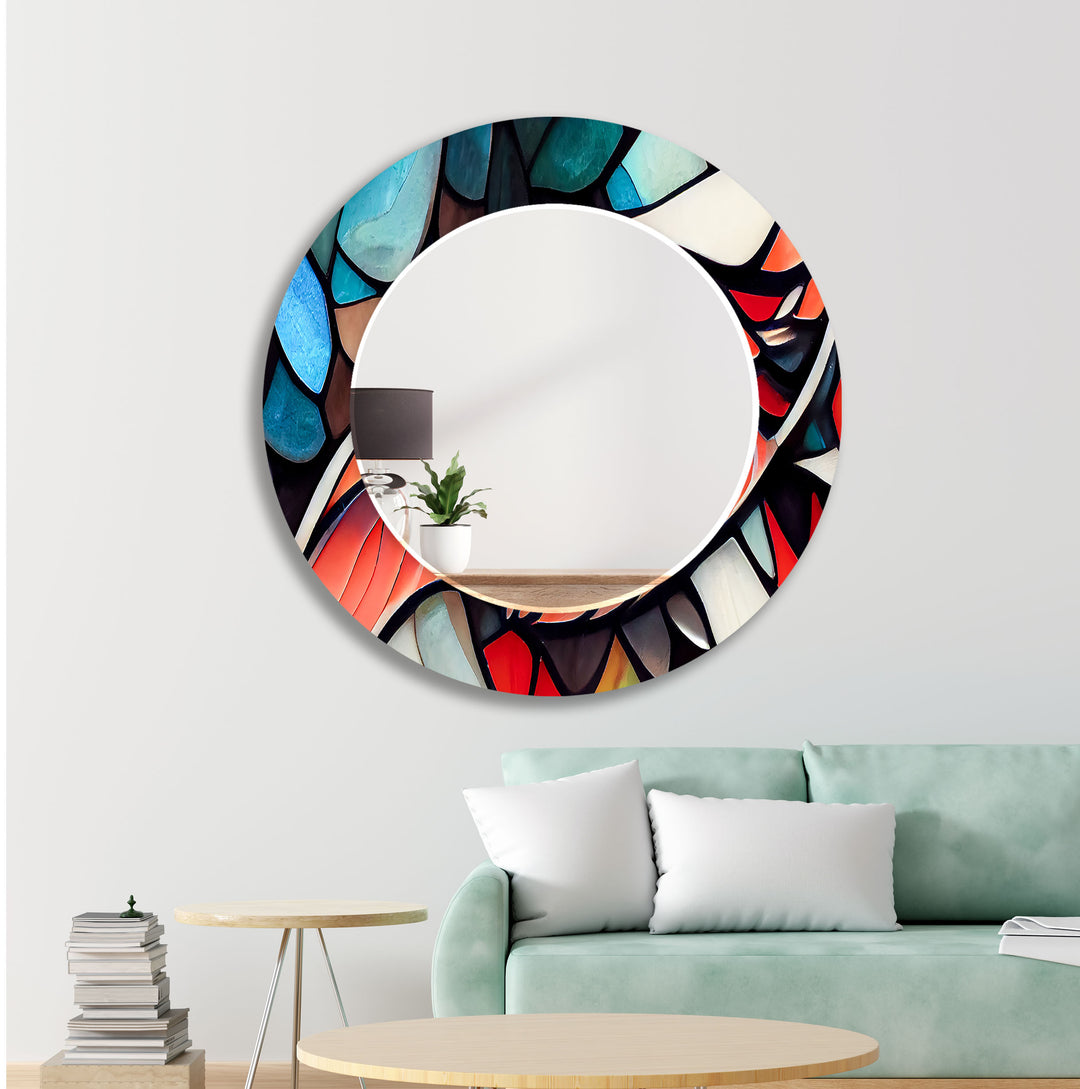 Zen Spa Stones Round Wall Mirror mirror black
