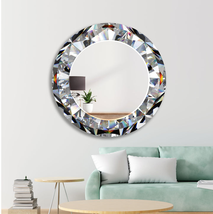 Diamond Round Wall Mirror biggest wall mirror
