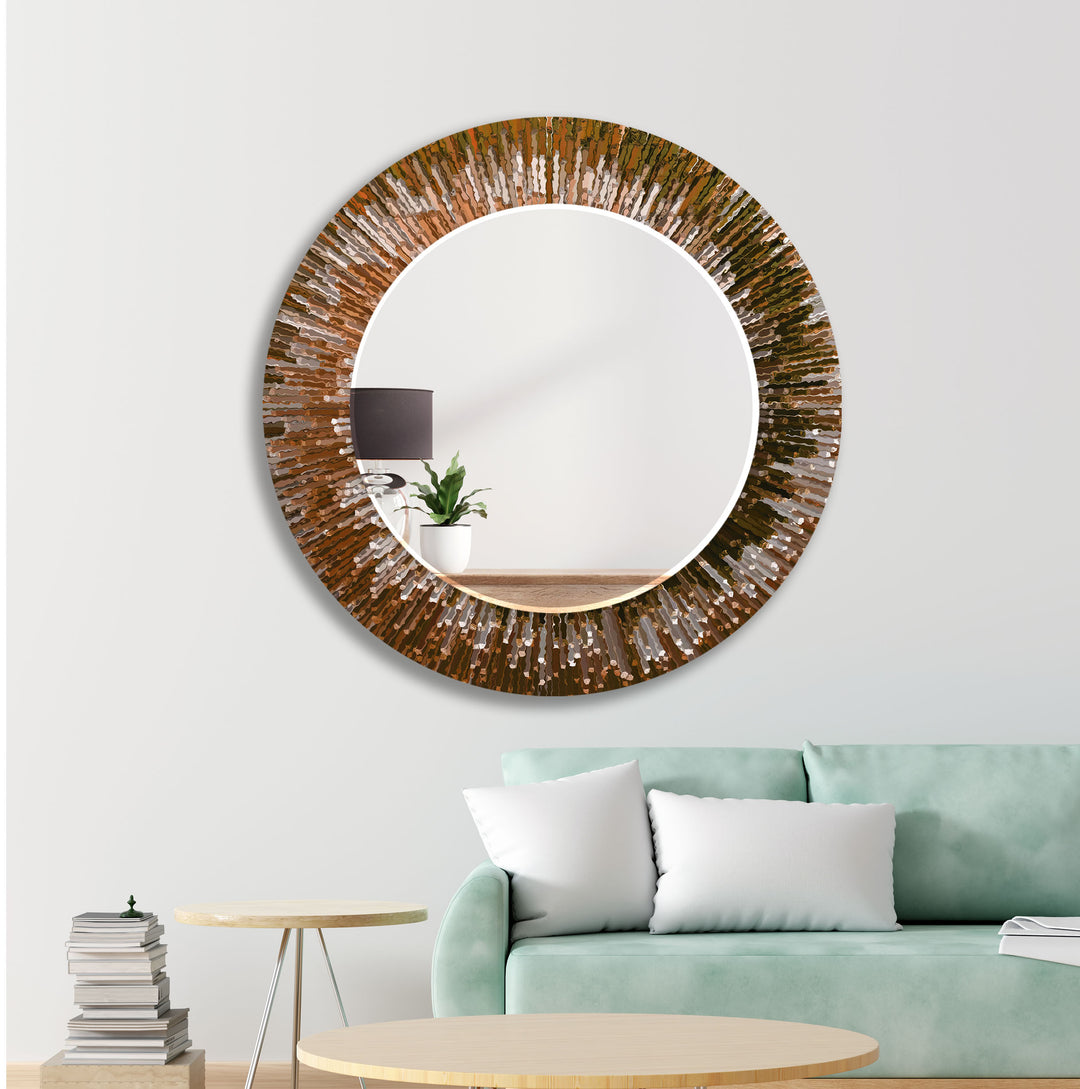 Bronze Reflective Abstract Wall Mirror Large Wall Mirror
