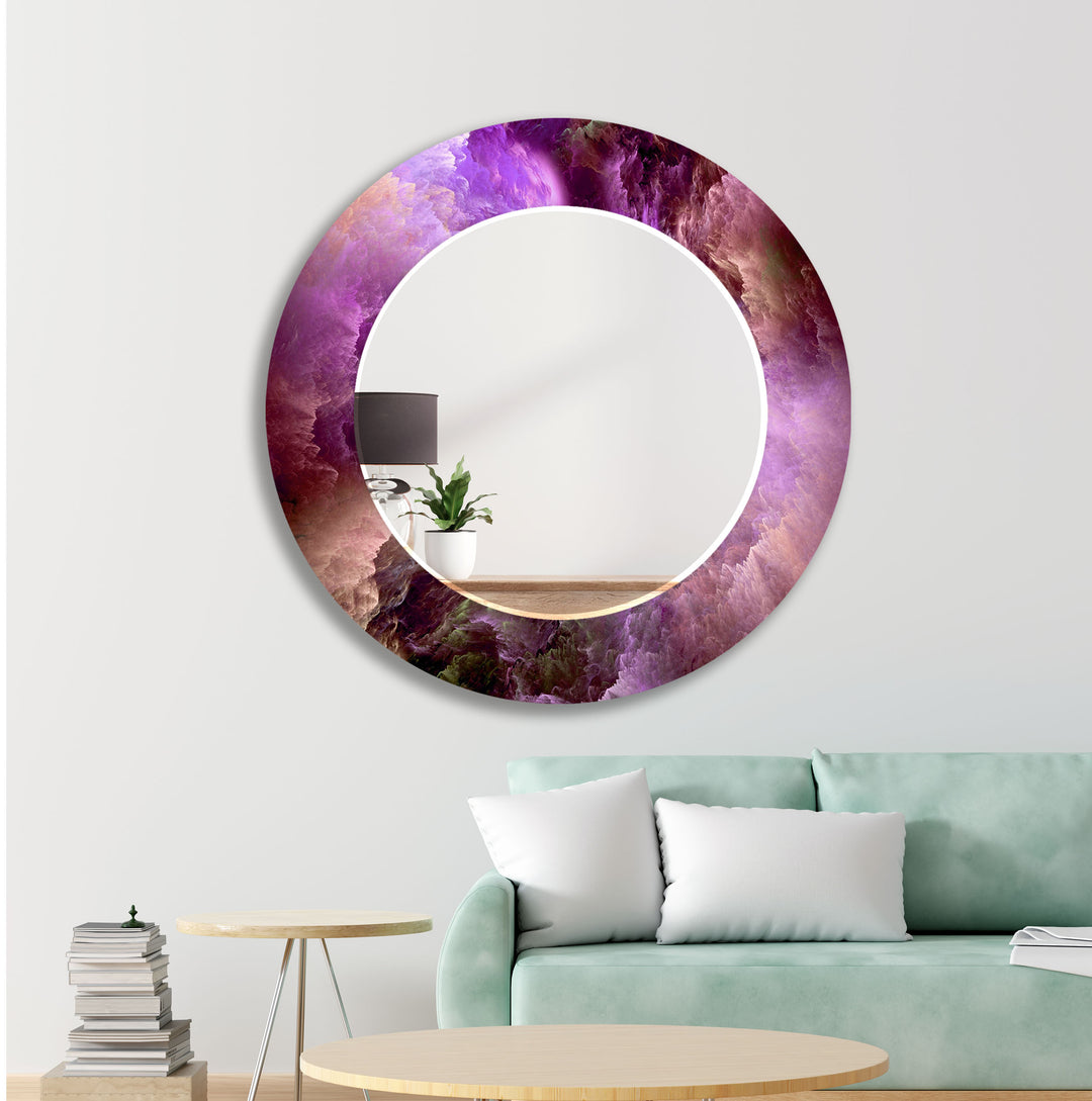 Purple Smoke View Wall Mirror Entryway Wall Mirror
