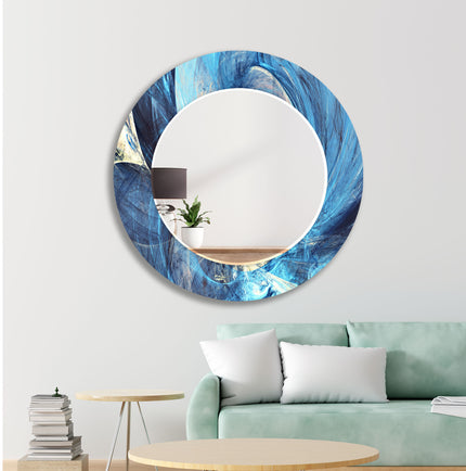 Dark Blue Abstract Wall Mirror