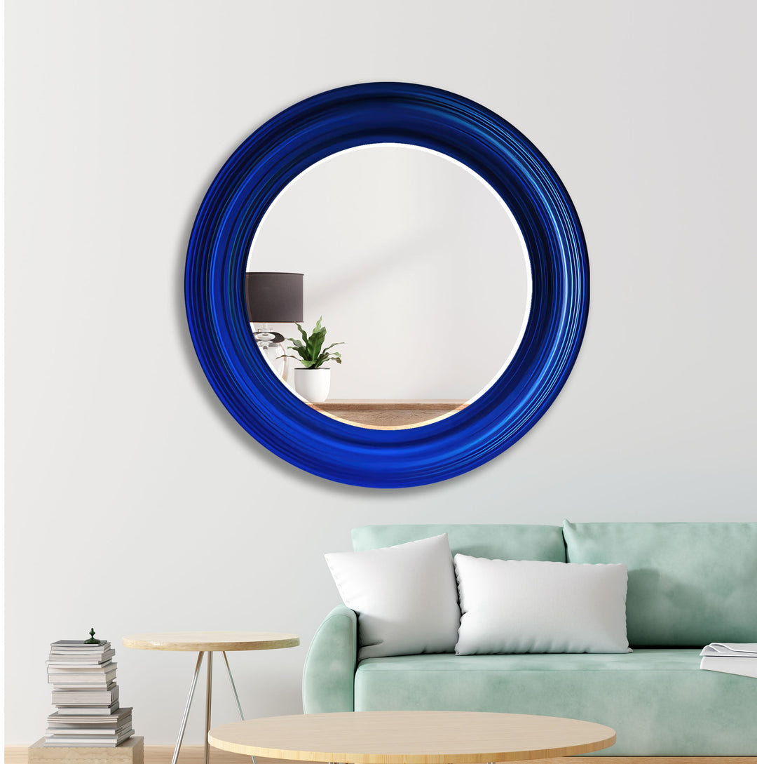 Blue Wall Mirror gold frame mirror
