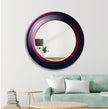 Abstract Round Tempered Glass Wall Mirror