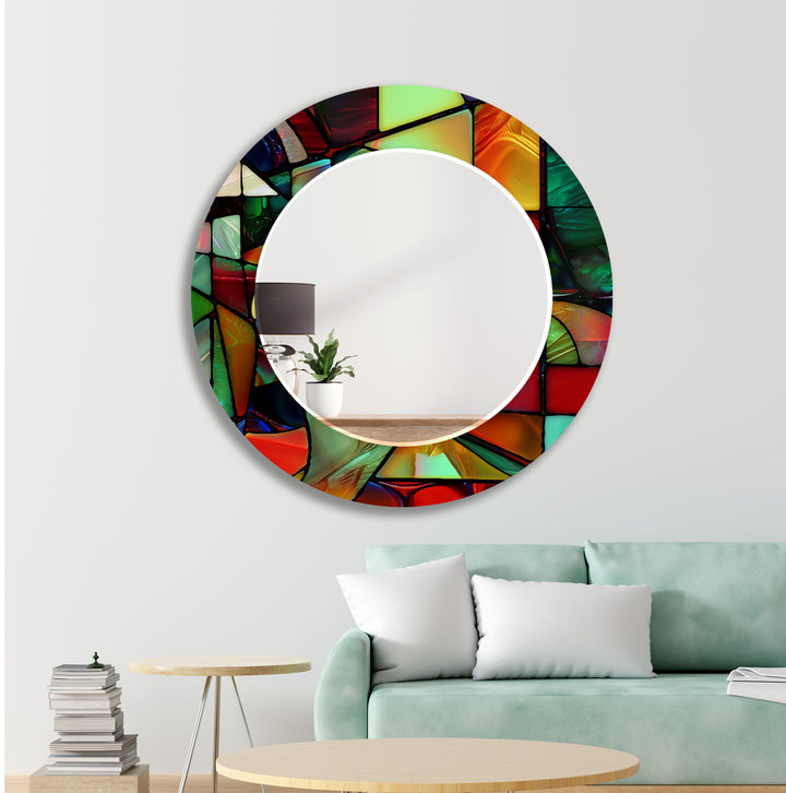 Stained Neon Oil Art Wall Mirror Dining Room Mirror
