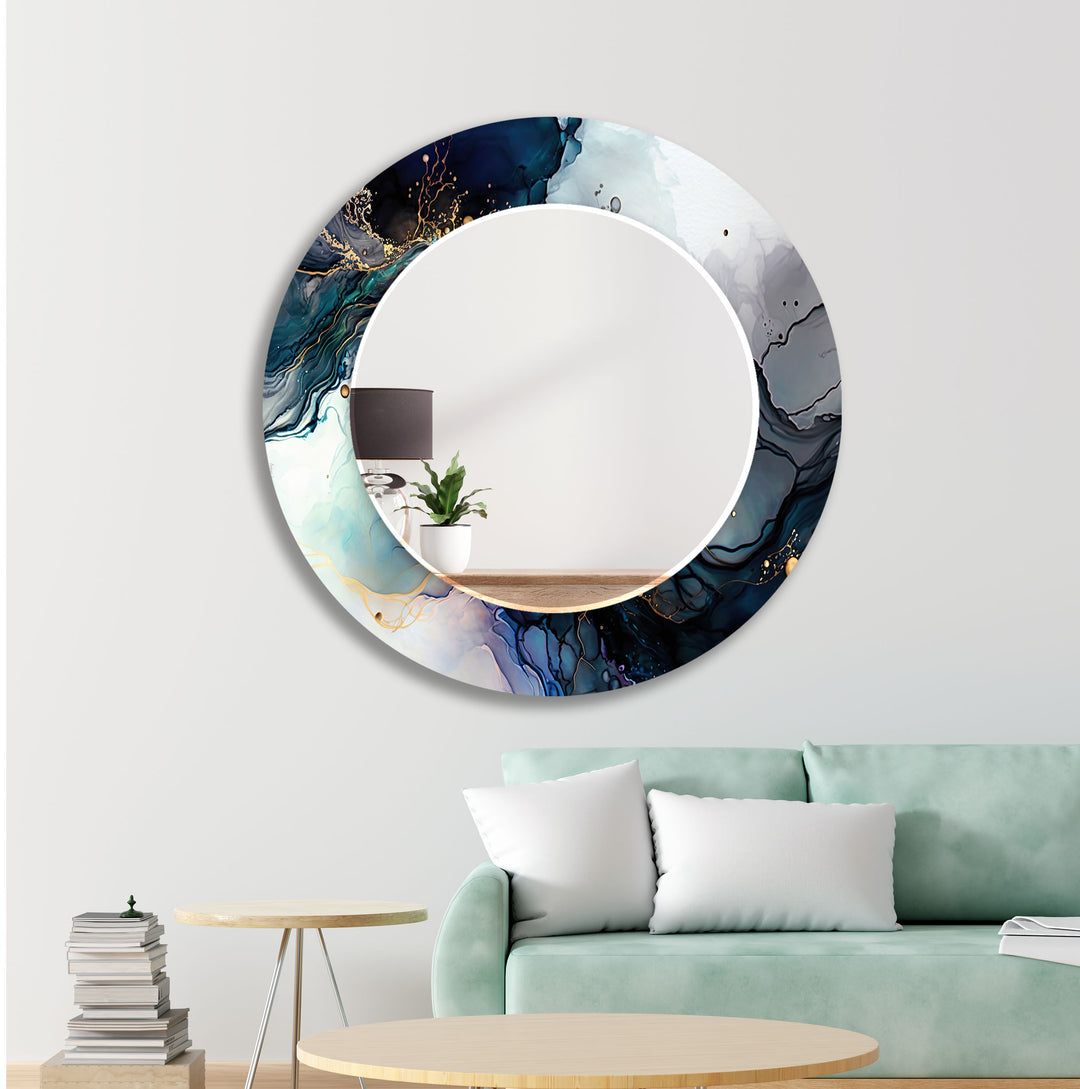 Vivid Colored Marble Wall Mirror Decorative Wall Mirror
