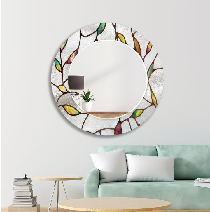 Yellow Leafs Abstract Wall Mirror large wall mirror
