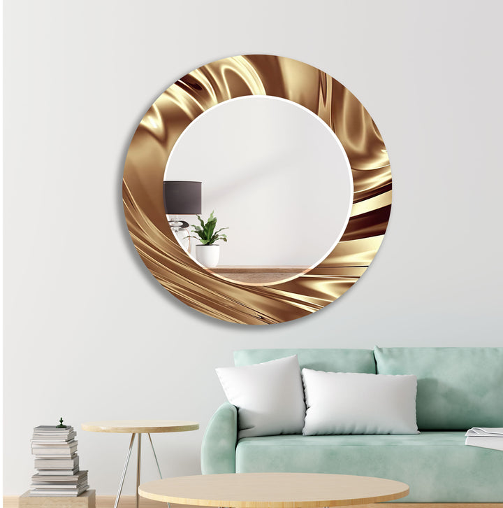 Abstract Shiny Brown Wall Mirror Rectangle Mirror
