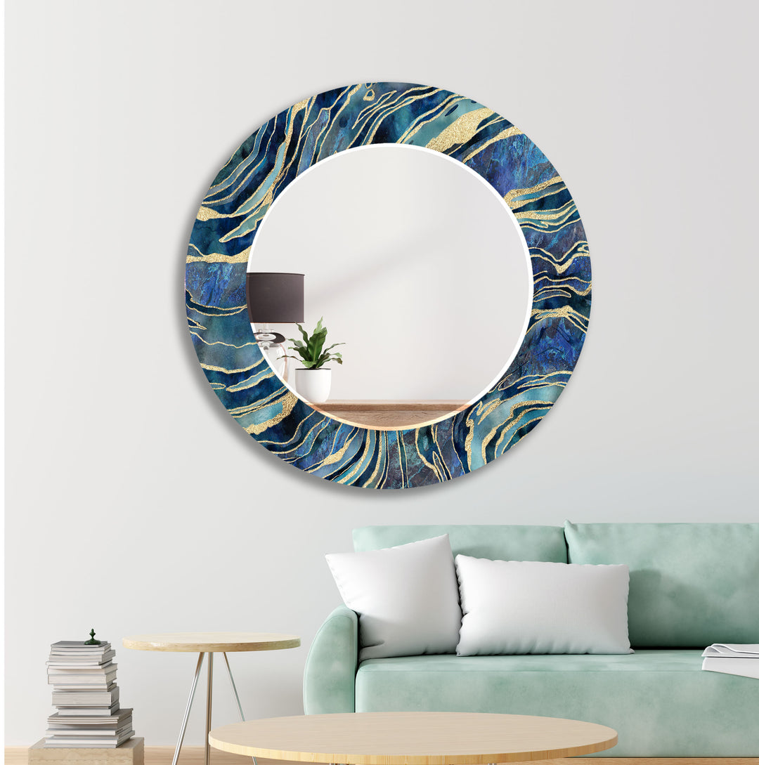 Blue & Navy Blue Wall Mirror Huge Wall Mirror
