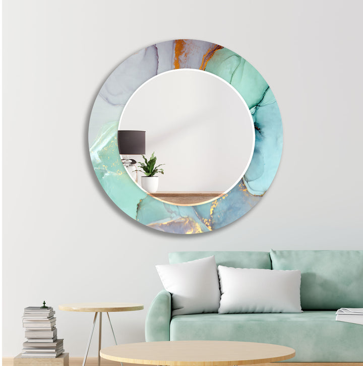 Turquise Abstract Wall Mirrors