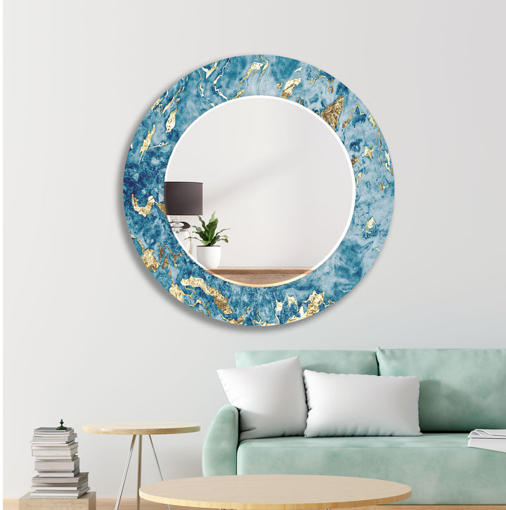 Gold & Blue Wall Mirrors Gold Wall Mirror
