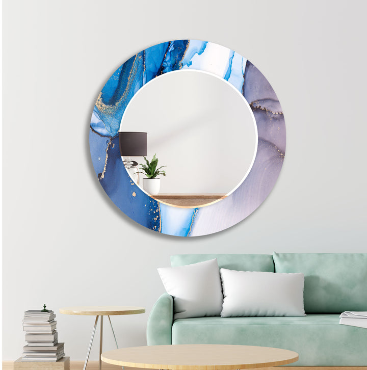 Purple & Blue Abstract Wall Mirrors Square Wall Mirror
