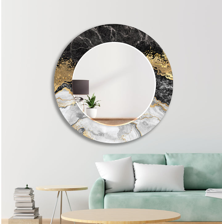 Black Marble with Golden Wall Mirror