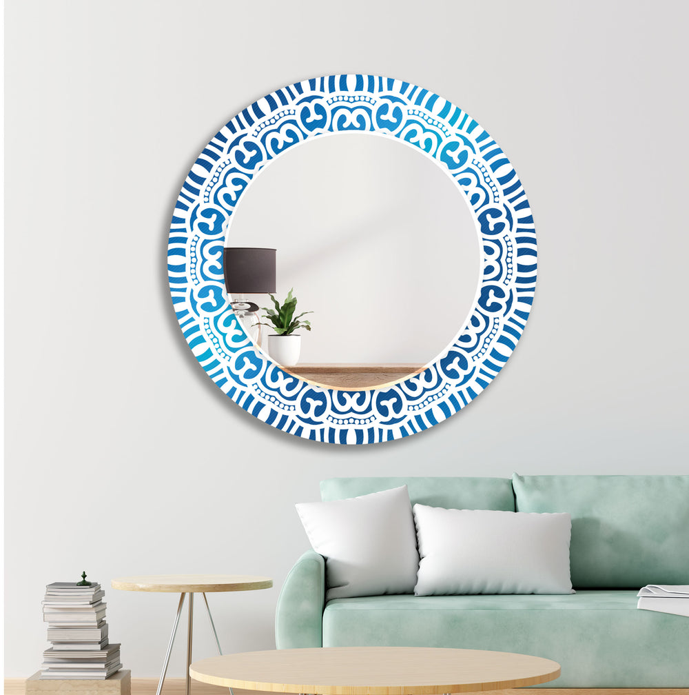 Mandala Round Wall Mirror Square Mirror
