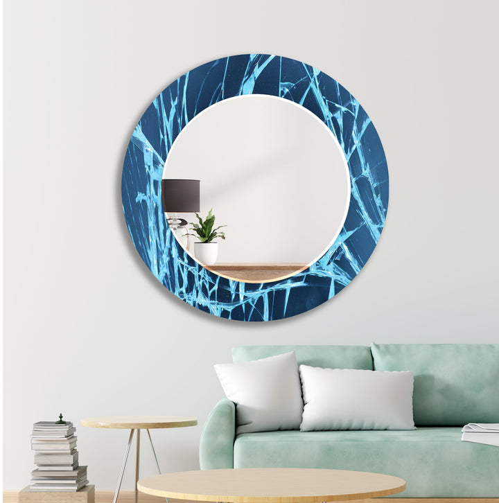 Blue Cracked Wall Mirrors oversized wall mirrors
