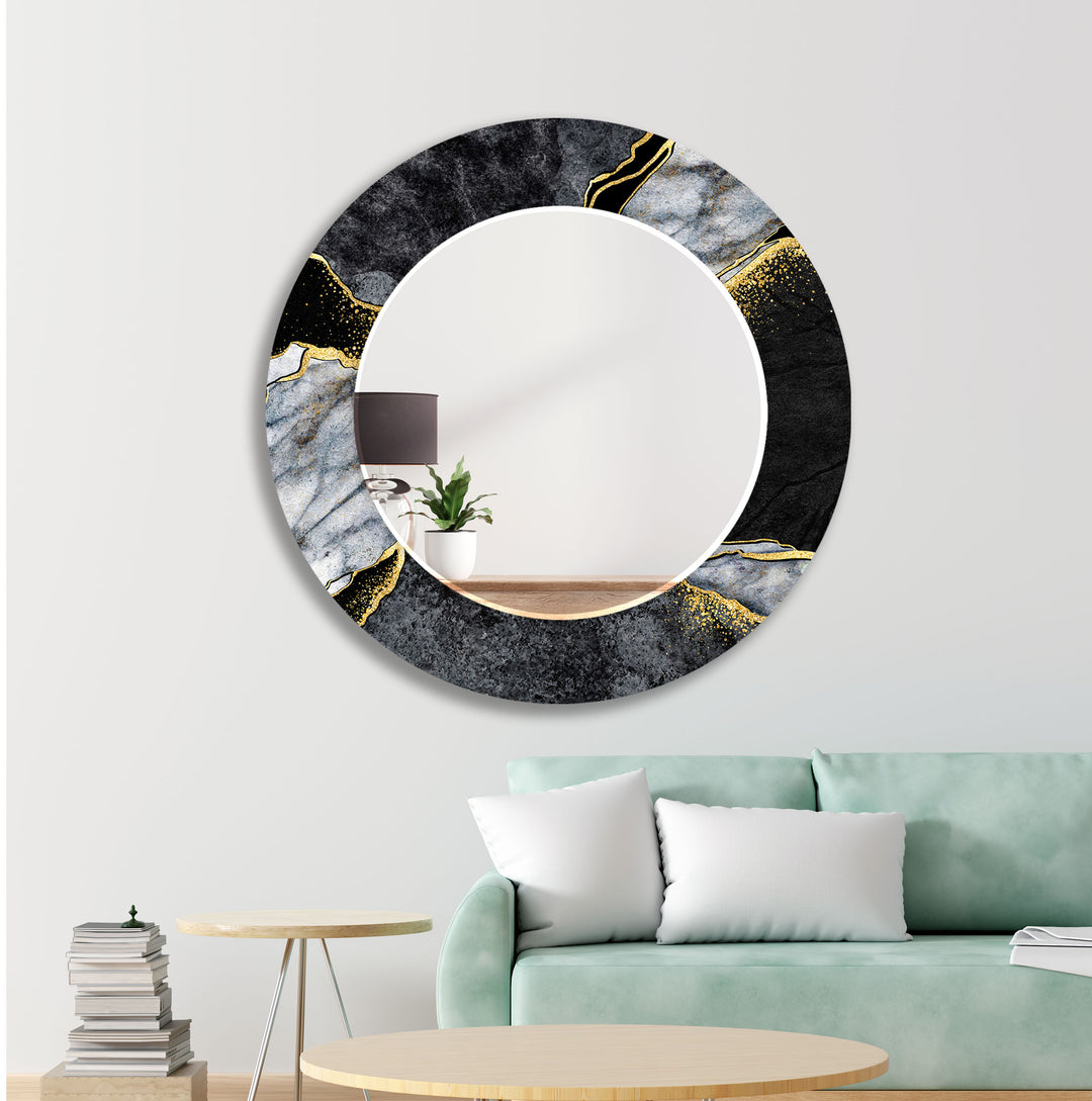 Marble with Gold Details Wall Mirror dining room mirror
