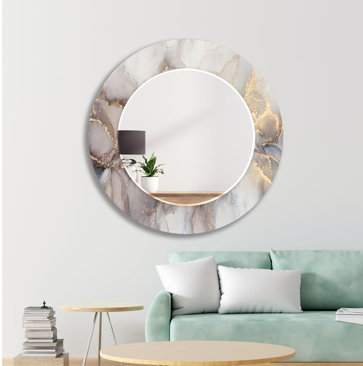 Silver & Gold Marble Wall Mirror Black Wall Mirror
