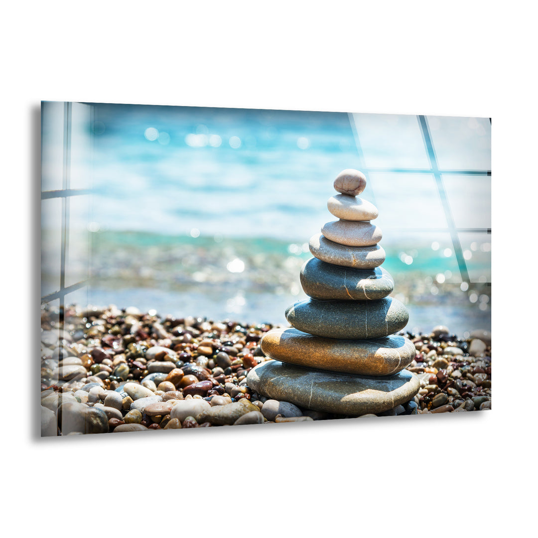 Stone Tower Glass Wall Art print picture on glass, Tempered Glass Wall Art