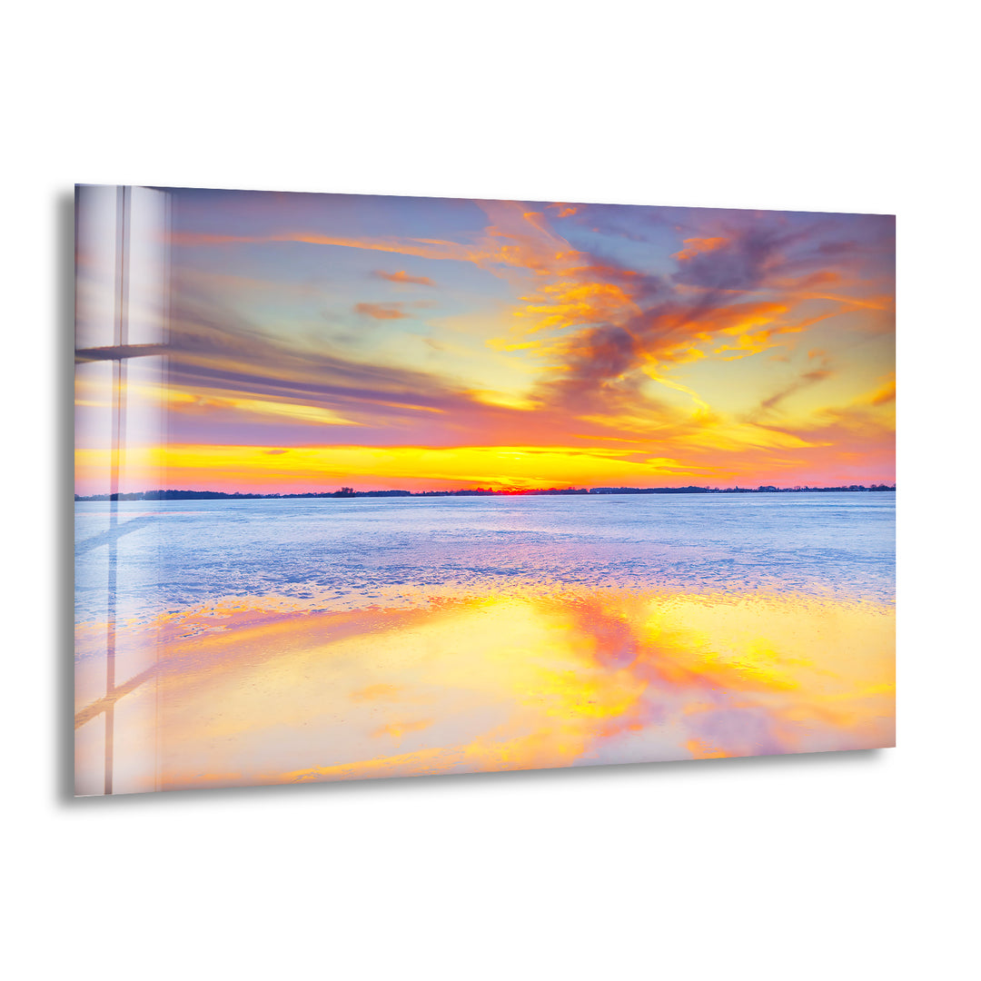 Sky Clouds Sunset Landscape Glass Wall Art Glass Printing Wall Art, Print photos on glass