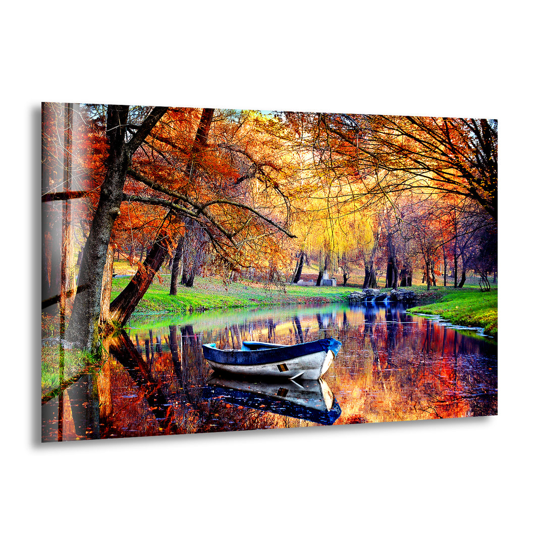 Beautiful Autumn Landscape Glass Wall Art              glass wall decor, glass wall art decor