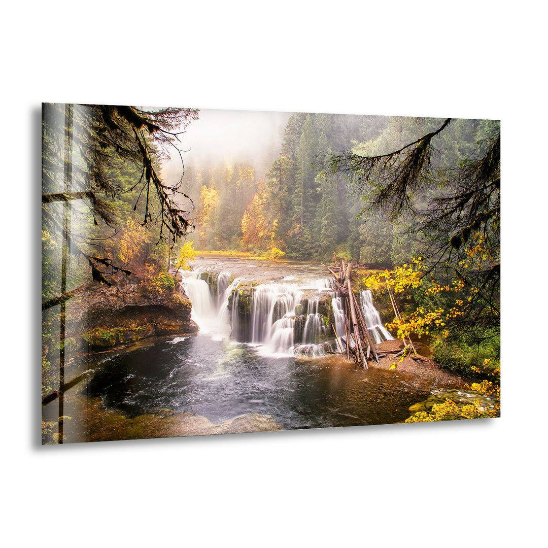 Lower Lewis River Falls Glass Wall Art custom glass pictures, glass art prints