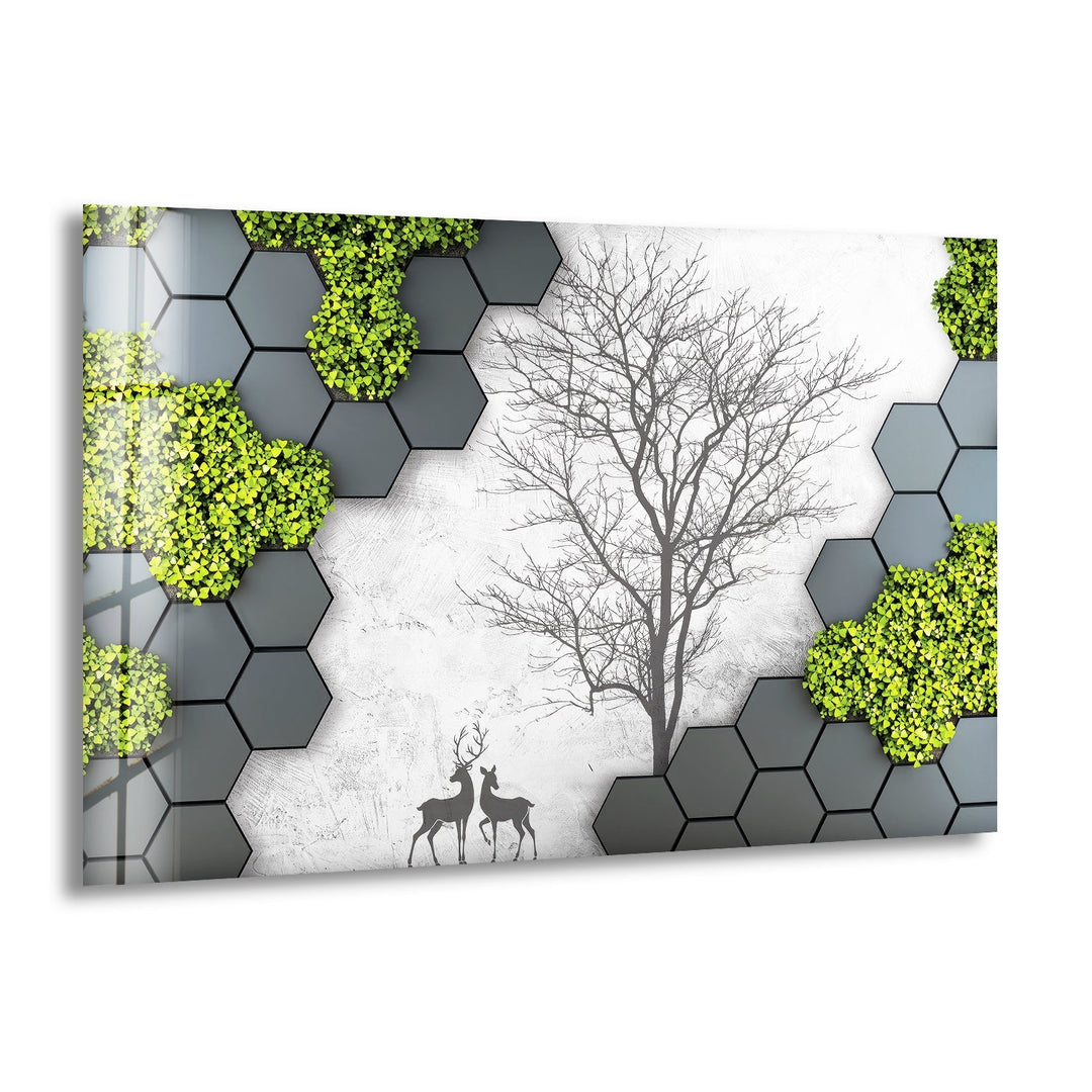 Hexagon Landscape Glass Wall Art glass photo prints, glass picture prints