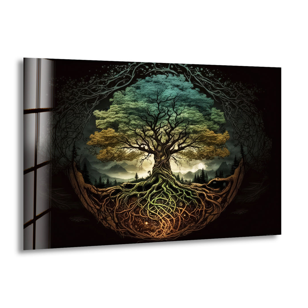 Tree Of Life Glass Wall Art, print on glass, glass printed photos