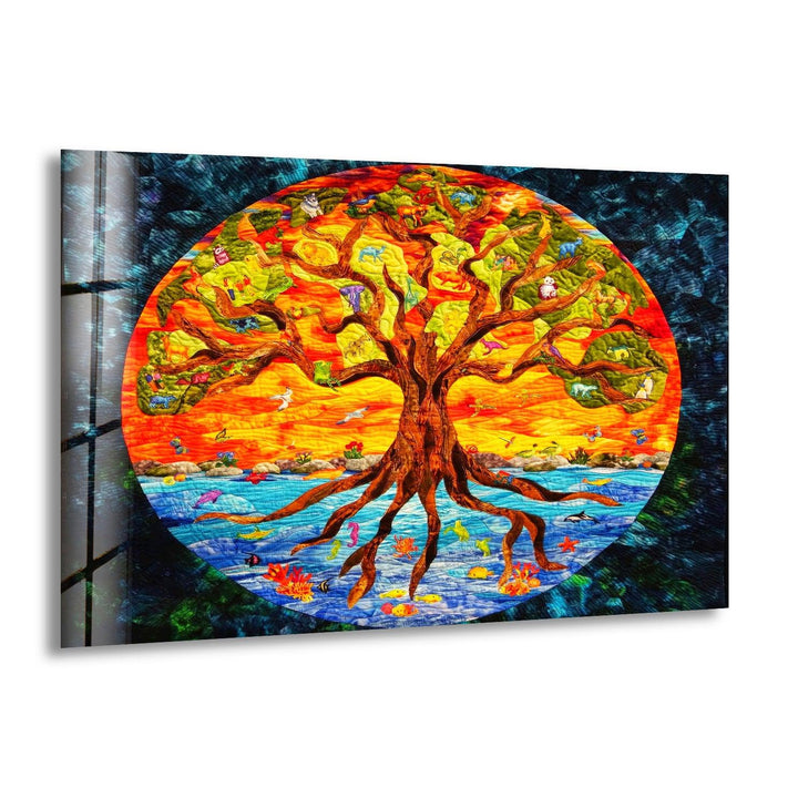 Big Tree Of Life Glass Wall Art, print on glass, glass printed photos