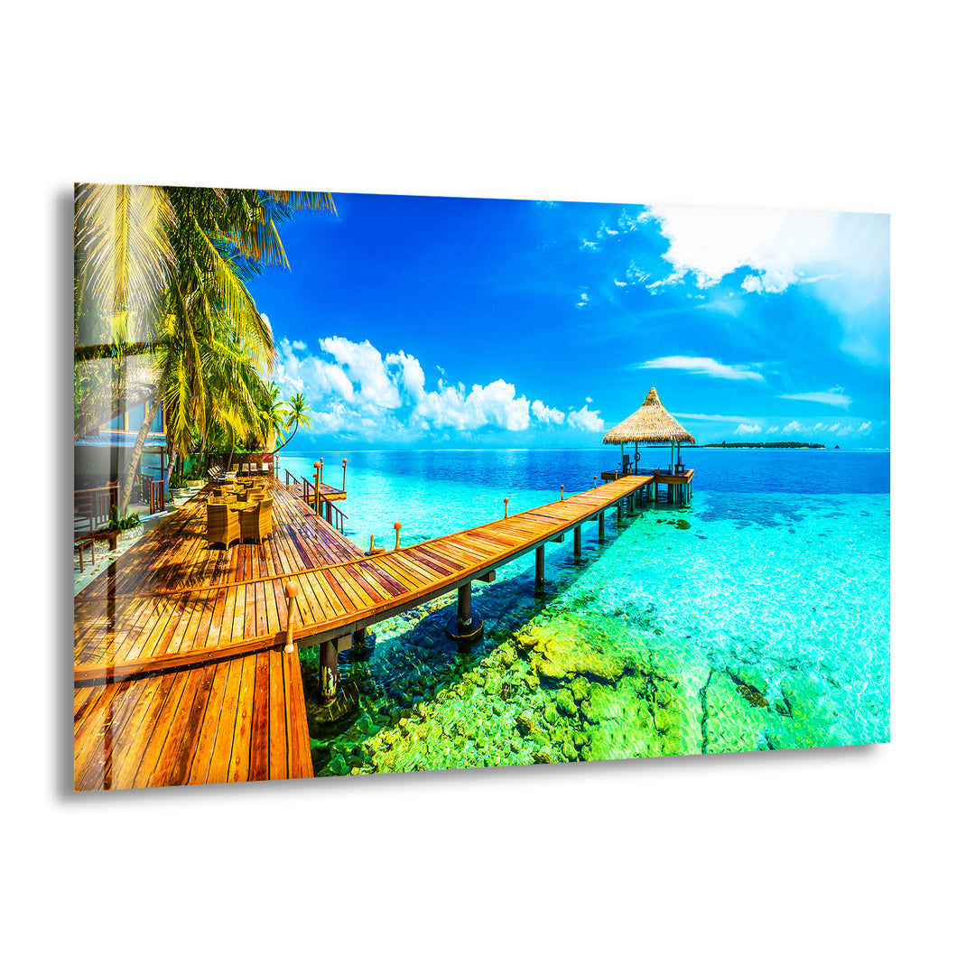 Beautiful Paradise Island Glass Wall Art large glass photo prints, glass wall photos