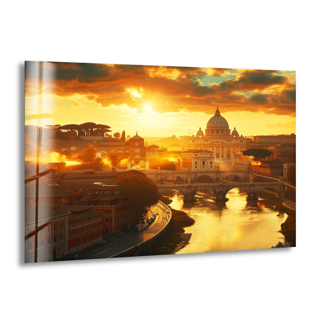 Rome View Glass Wall Art, glass wall decor, glass wall art decor