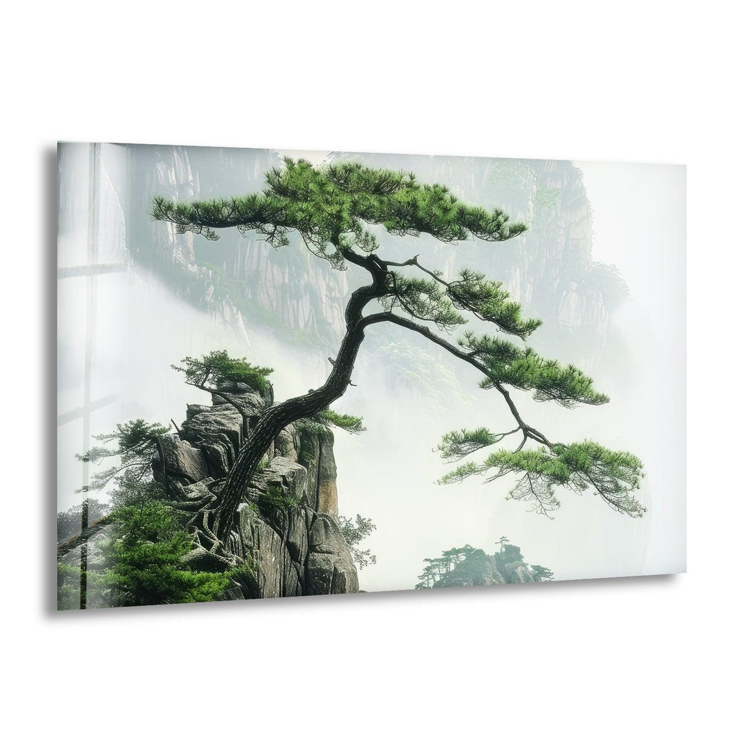 Bonsai Tree Landscape Glass Wall Art glass pictures for Wall, glass prints wall art