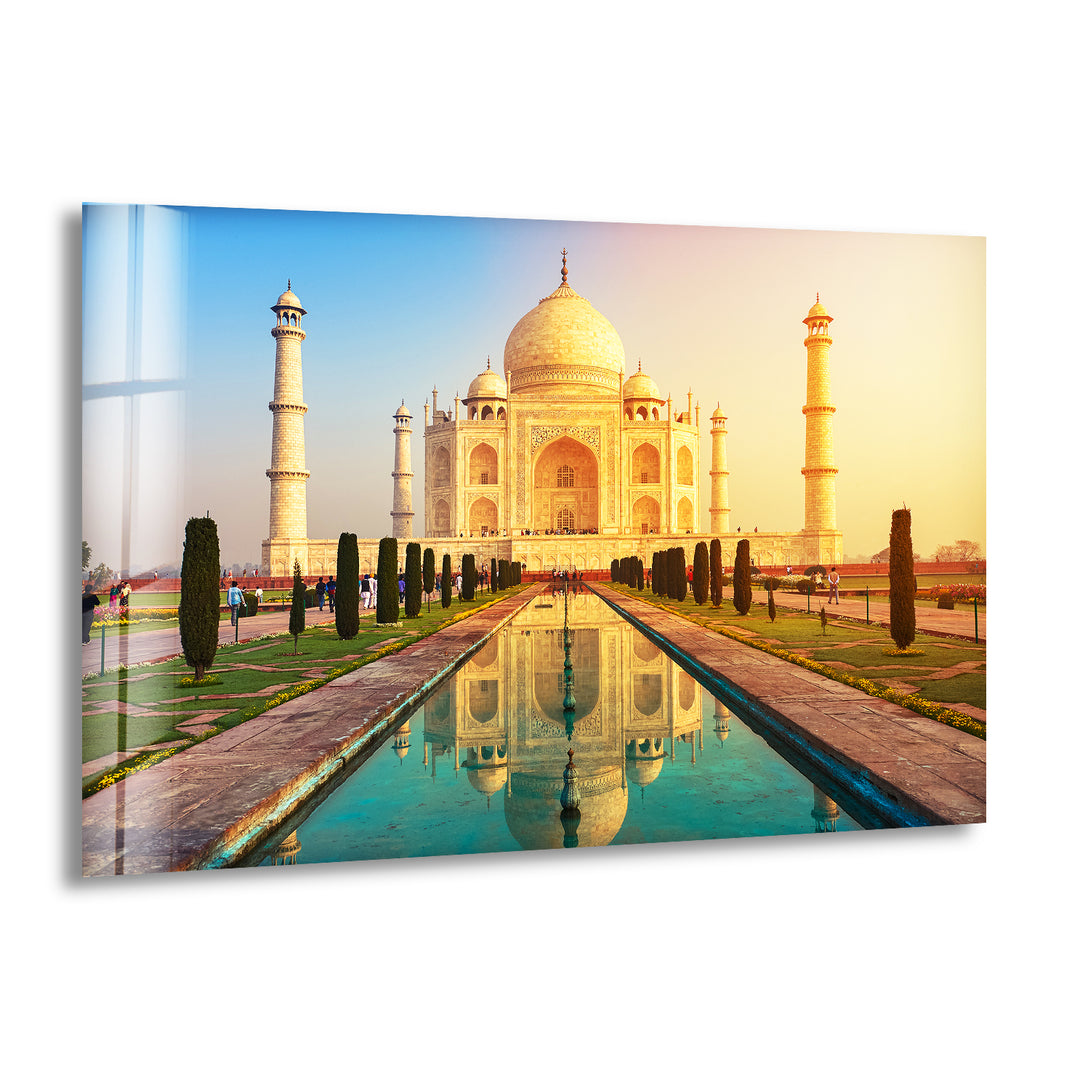 Taj Mahal in India Glass Wall Art, glass photo prints, glass picture prints