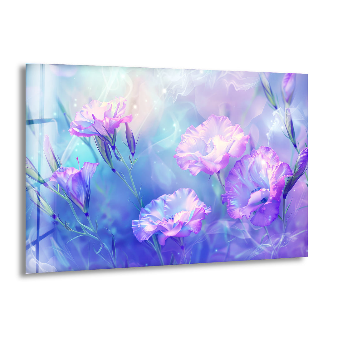 Abstract Purple Floral Glass Wall Art, print picture on glass, Tempered Glass Wall Art