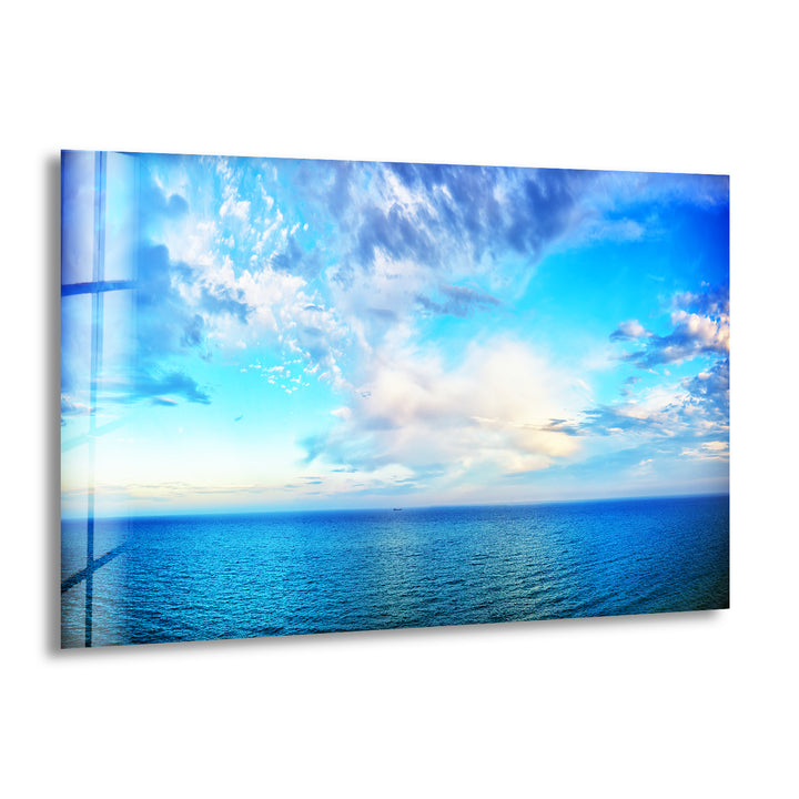 Blue Sky & White Clouds Glass Wall Art large glass photo prints, glass wall photos