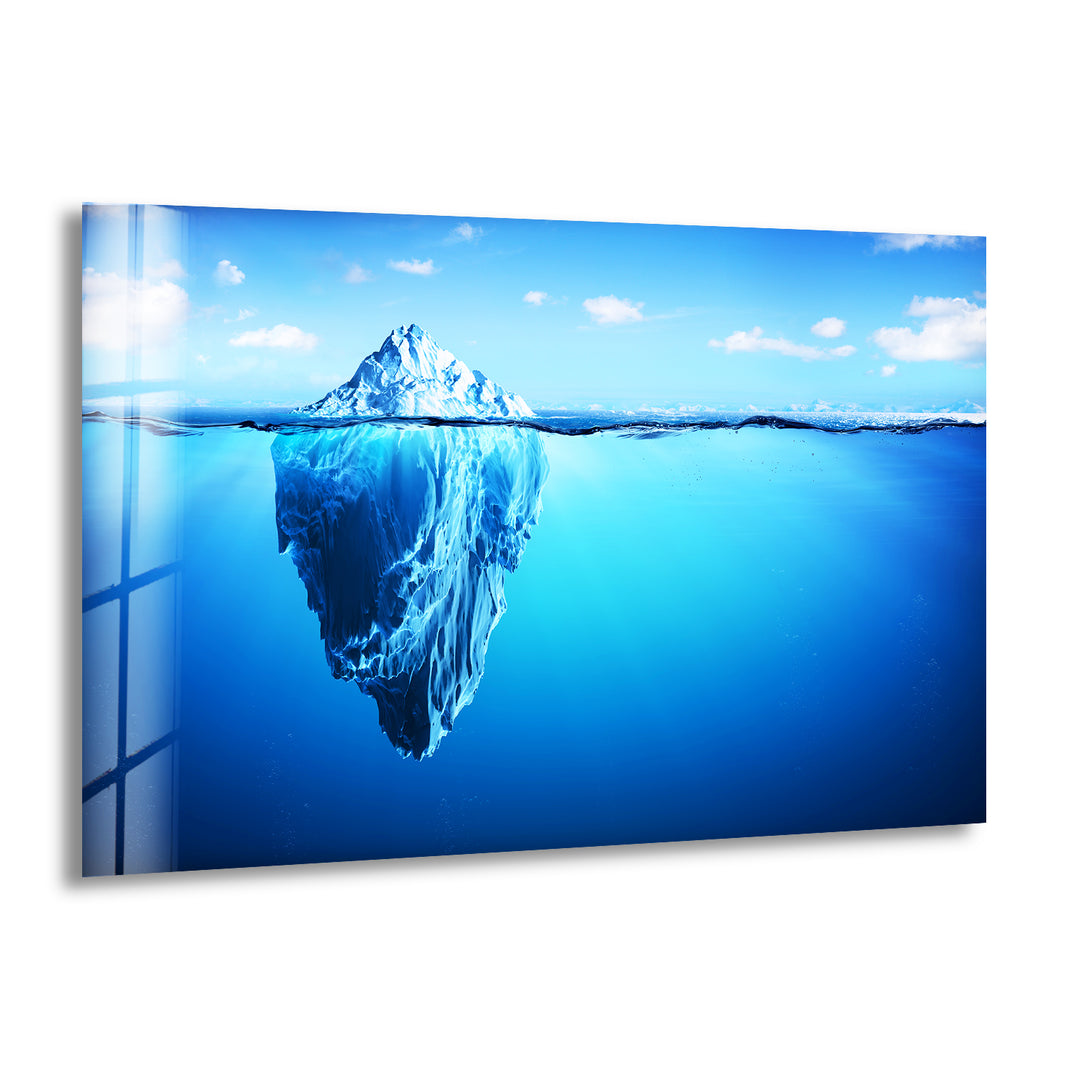 Iceberg In Sea Glass Wall Art glass photo prints, glass picture prints