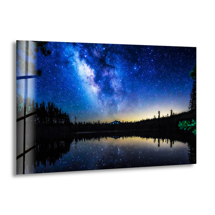 Milky Way in the Night Sky Glass Wall Art stained glass wall art, stained glass wall decor