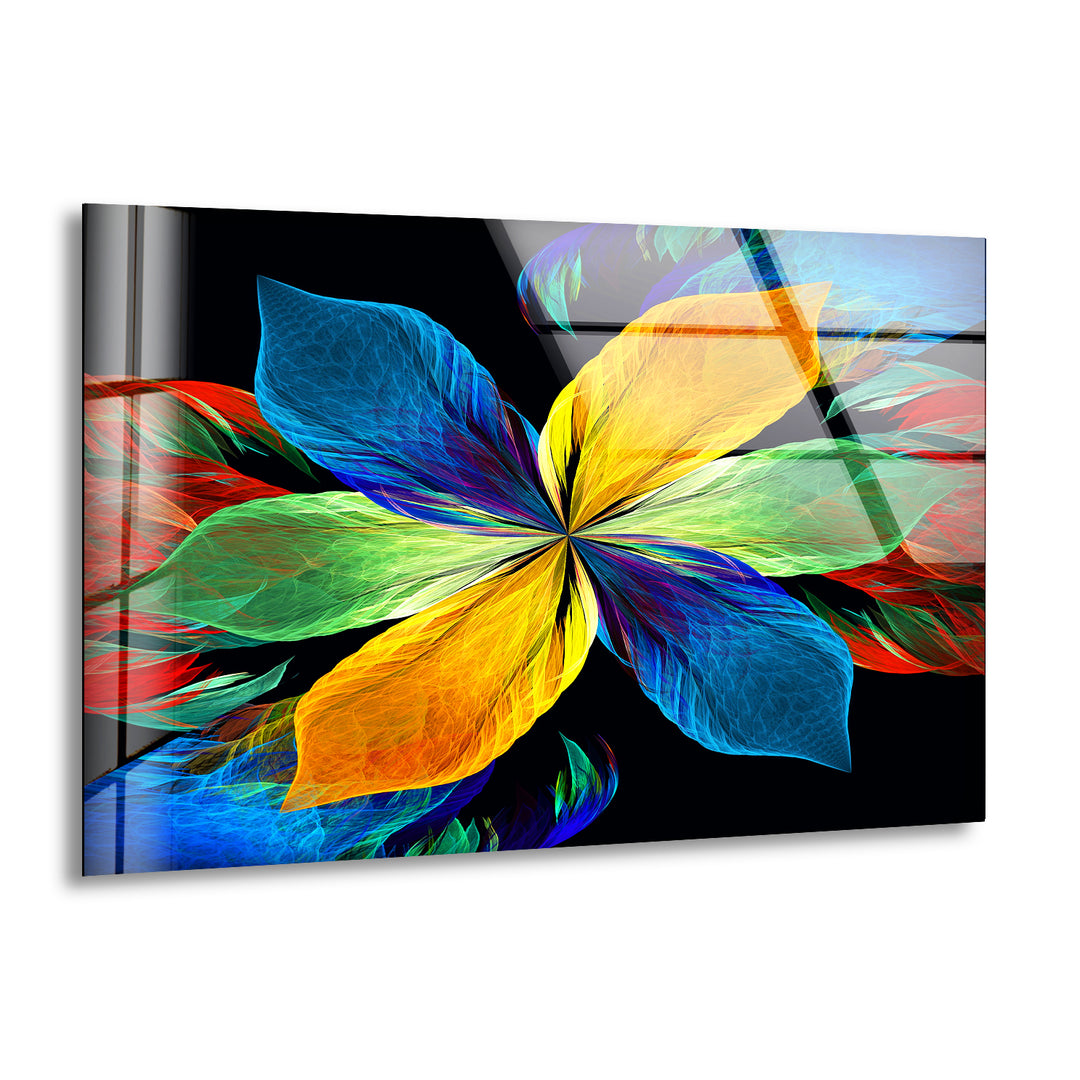 Colorful Flower Glass Wall Art, print on glass, glass printed photos