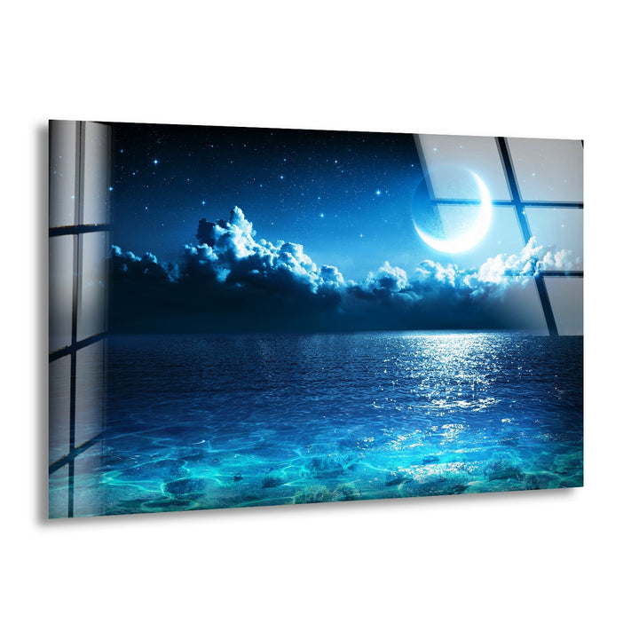 Night Sky with Stars Glass Wall Art glass photo prints, glass picture prints